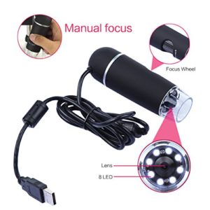 DBPOWER 20-300x Digitales Mikroskop mit HD Kamera, 5MP Videoaufnahme USB Magnifier, Schwarz - 4