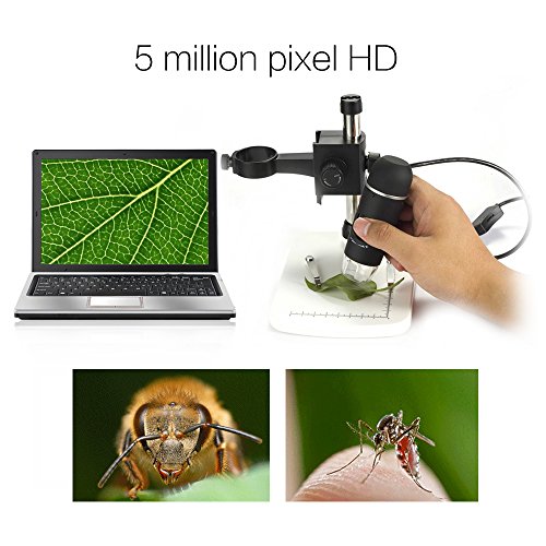 DBPOWER 20-300x Digitales Mikroskop mit HD Kamera, 5MP Videoaufnahme USB Magnifier, Schwarz - 7