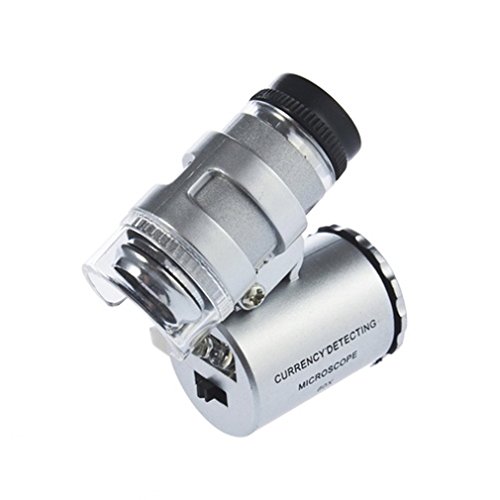 KIMILAR 60X Zoom LED Microscope Micro Lens New Silver