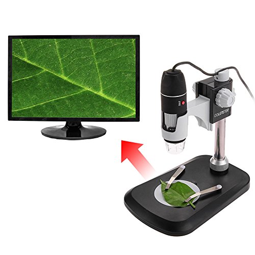 COLEMETER® USB 2.0 Digital Microscope Microscope Camera Magnifier Endoscope Lupe Video HD Videoaufnahme 500X 8-LED