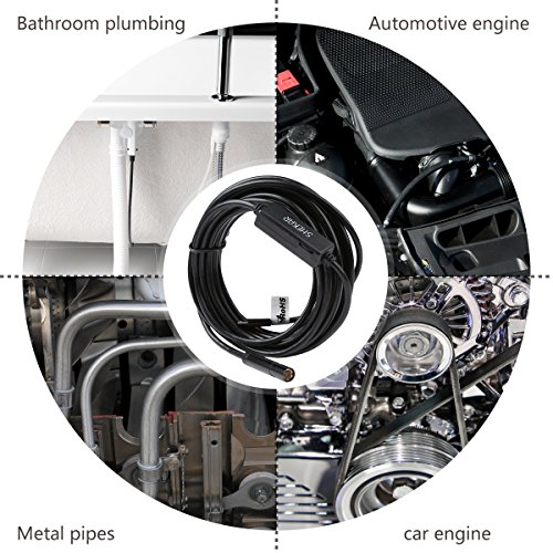 Shekar 2,0 Megapixeln 5m HD Android Endoskop 2-in-1 USB/Micro USB Endoskop Inspektionskamera Wasserdicht Boreskop für Smartphone Tablet mit OTG und UVC Function und PC/Laptop